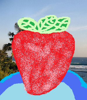 Strawberry Saved as PNG image file in MS paint.
