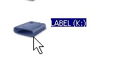 Volume label is the name of the drive not the letter.