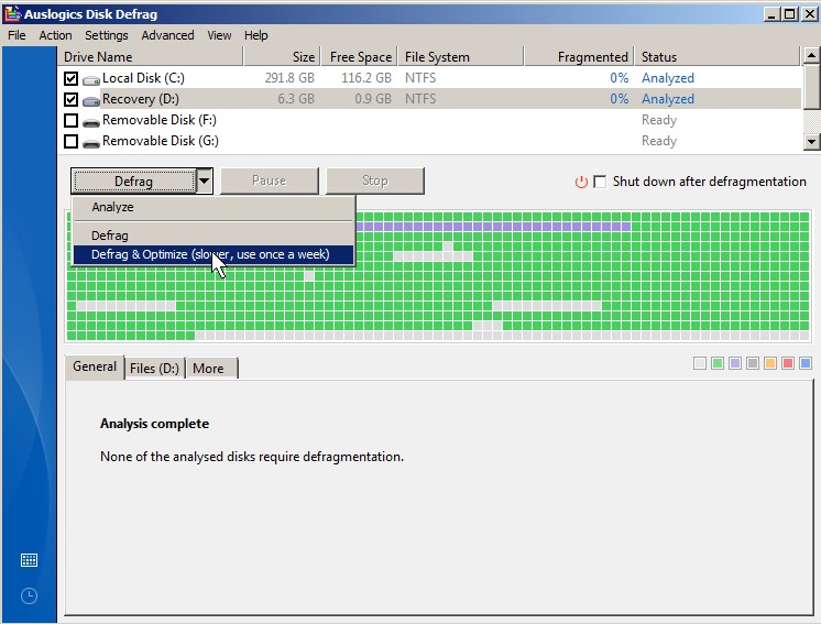 download the last version for windows Auslogics Disk Defrag Pro 11.0.0.3 / Ultimate 4.13.0.0