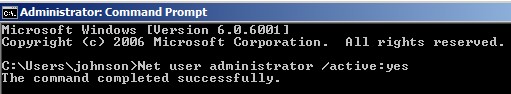 Net user administrator /active:yes