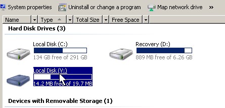 Your drive is now in Windows Explorer My Computer.