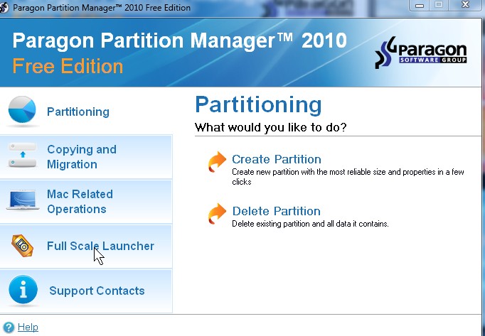 paragon partition manager windows 98
