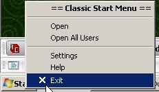 Exit from start button right click menu