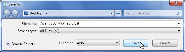 Save batch files as .Bat 