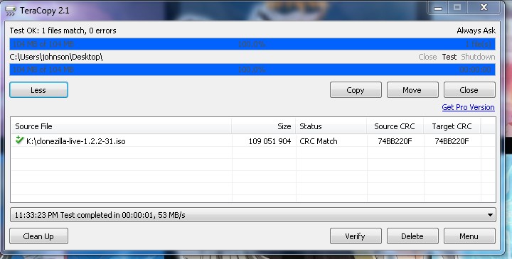 TeraCopy File Transfer Manager screenshot