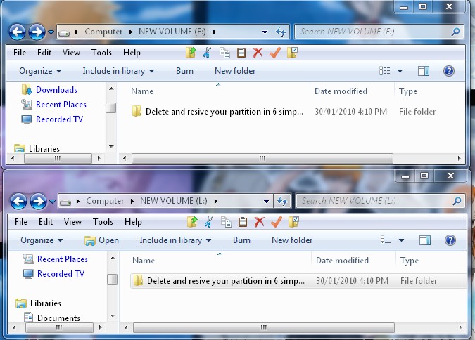 same files on both drives