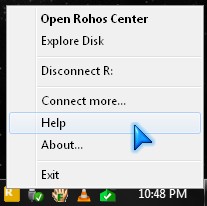 Rohos gold R system tray shortcut