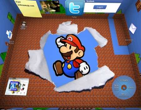 Bumptop with Mario theme I downloaded from Bumptop