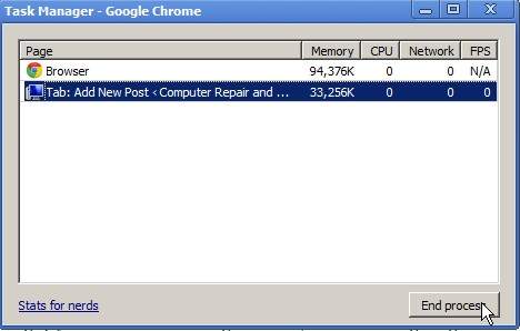 Google Chrome Task Manager