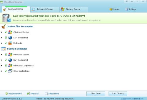 Wise Disk Cleaner version 6.15