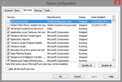MsConfig Windows 8